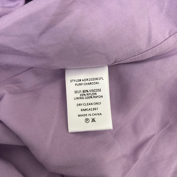 NWT Floret Studios Purple Charcoal Floral Print Mini Dress Size Small - Picture 8 of 11